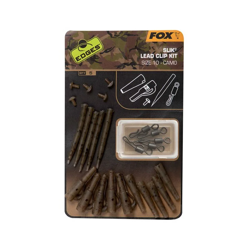 Fox - Edges Camo Slik Lead Clip Kit - Size 10 1 Fox - Edges Camo Slik Lead Clip Kit - Size 10