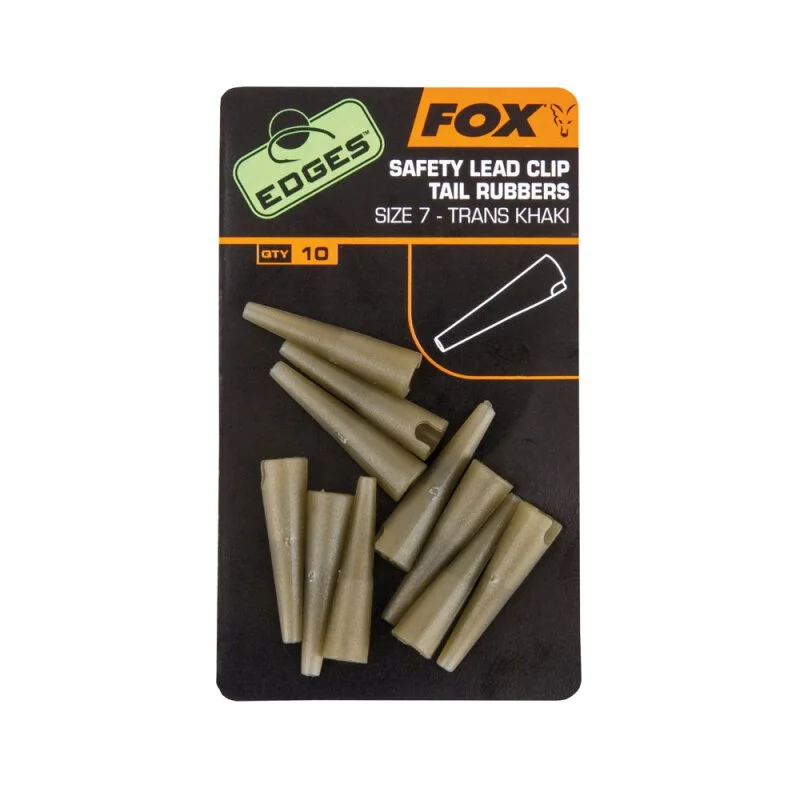 Fox - Edges Lead Clip Tail Rubber - Khaki - Size 7 1 Fox - Edges Lead Clip Tail Rubber - Khaki - Size 7