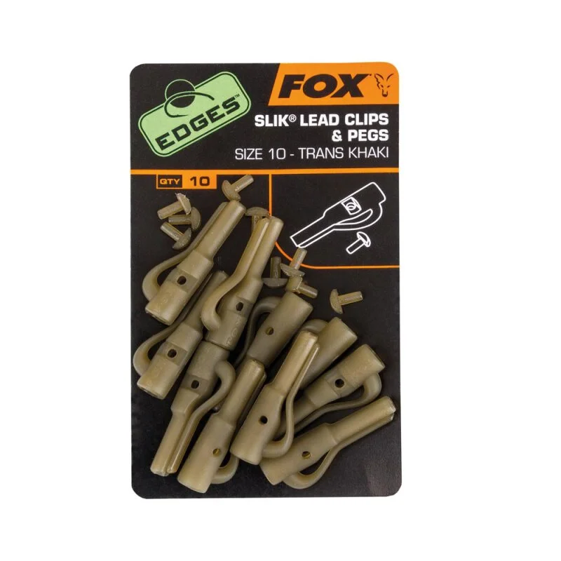 Fox - Edges Silk Lead Clip + Pegs - Khaki - Size 10 1 Fox - Edges Silk Lead Clip + Pegs - Khaki - Size 10