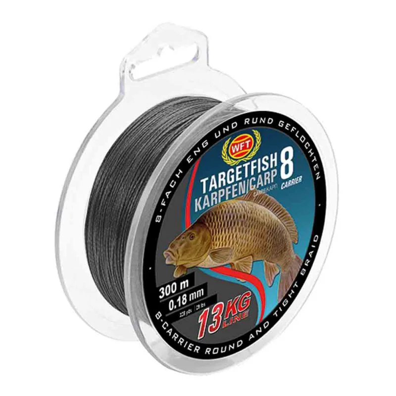WFT - Targetfish 8 Karpfen Black 300m - 0,18mm 13kg 1 WFT - Targetfish 8 Karpfen Black 300m - 0,18mm 13kg